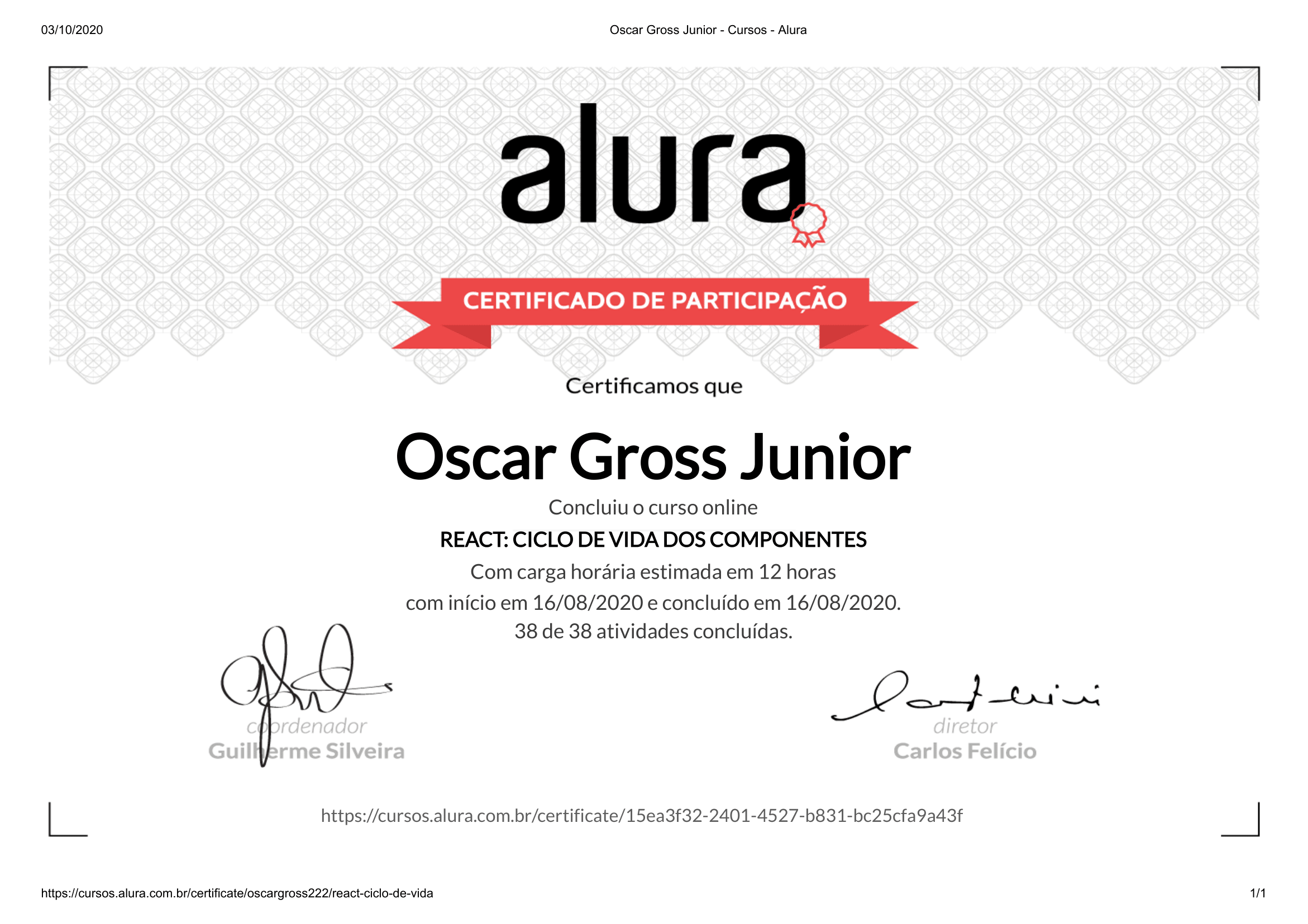 Certificado React