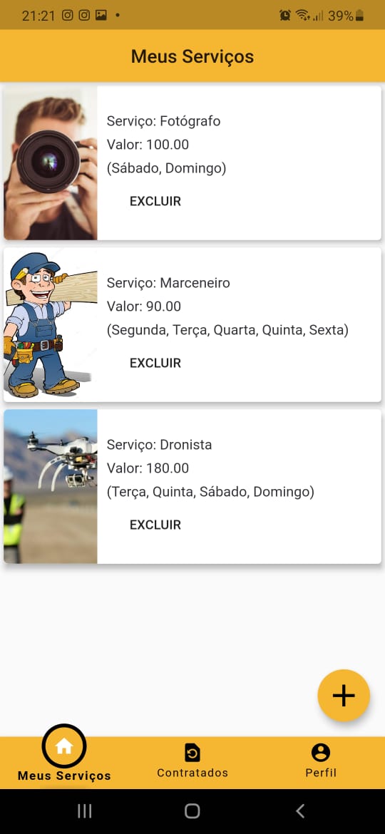 Print aplicação Flutter Serviços App